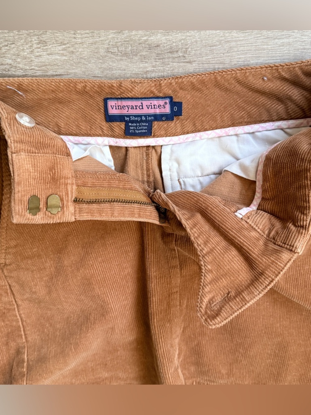 Vineyard Vines Camel Corduroy Mini Skirt 0 Retro 2018 Preppy Neutral - Picture 9 of 9